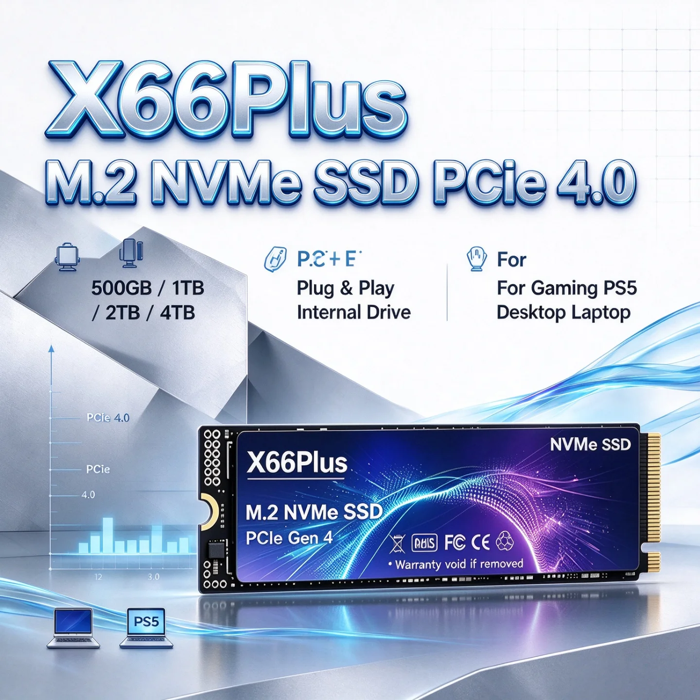 SSD NVMe M.2 PCIe 4.0 X66Plus: - M.2 Nvme 4Tb Pcie 4.0 Ssd recensione e prezzo