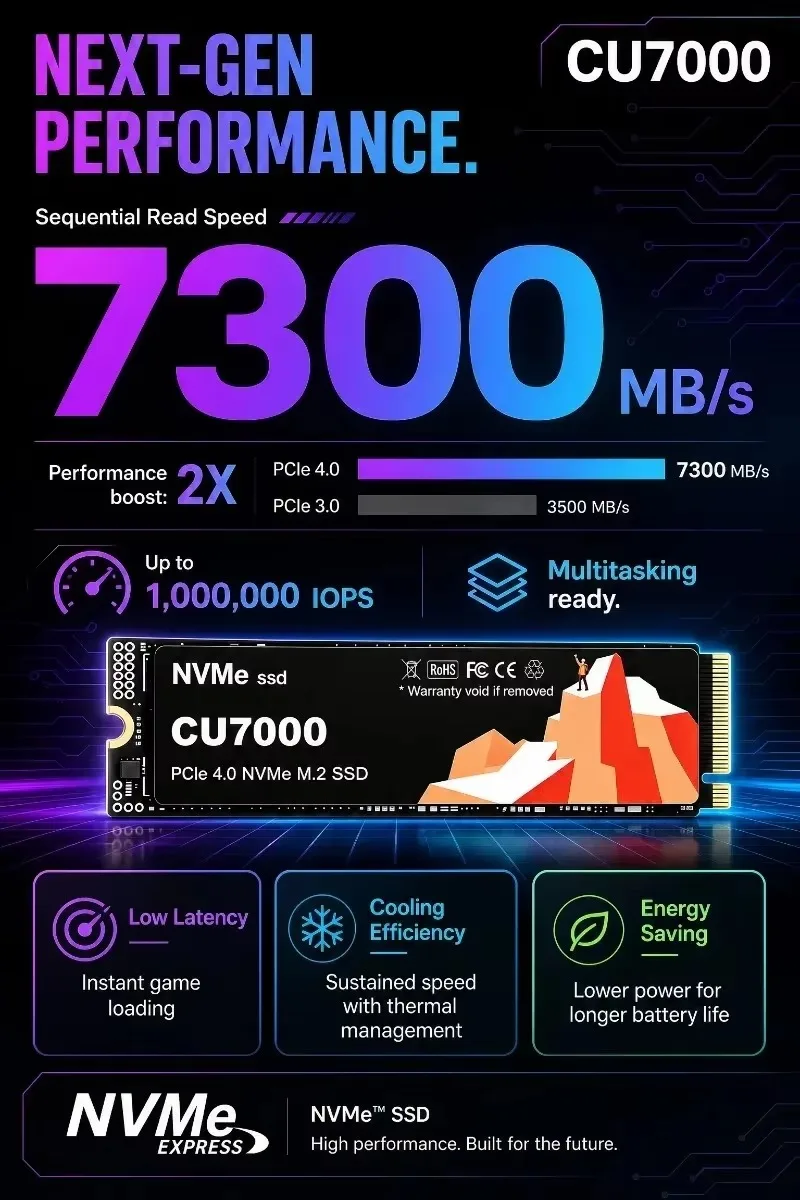 CU7000 SSD M.2 NVMe, unità a s - M.2 Nvme 4Tb Pcie 4.0 Ssd recensione e prezzo